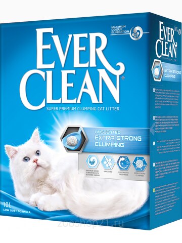 Ever Clean Комкующийся наполнитель без аромата, Extra Strong Clumping Unscented, 6 кг