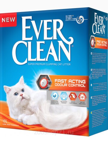 Ever Clean Комкующийся наполнитель "Мгновенный контроль запахов", Fast Acting, 10 л