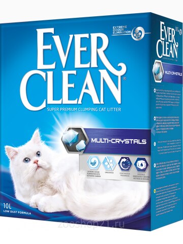 Ever Clean Комкующийся наполнитель с силикагелем, Multi Crystals, 10 л