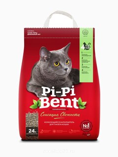 Pi-Pi-Bent Комкующийся наполнитель "Сенсация свежести" (пакет), 10 кг