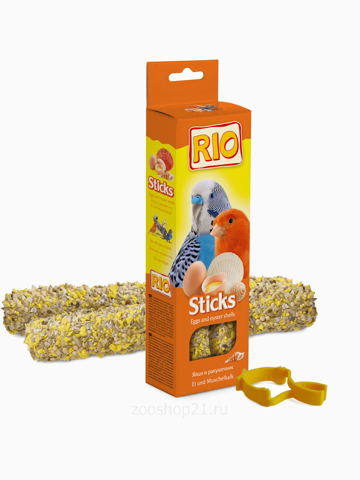 RIO Палочки для всех видов птиц с яйцом и ракушечником ( 2 шт по 40 г)