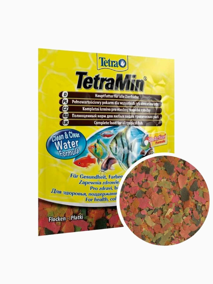 Tetra TetraMin корм для всех видов рыб в виде хлопьев, 12 г