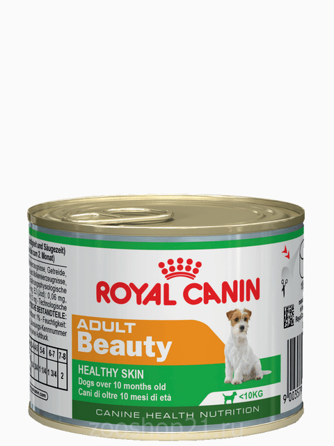 Корм Royal Canin Adult Beauty (мусс) для поддержания здоровья шерсти и кожи 1-8 лет, 195 г
