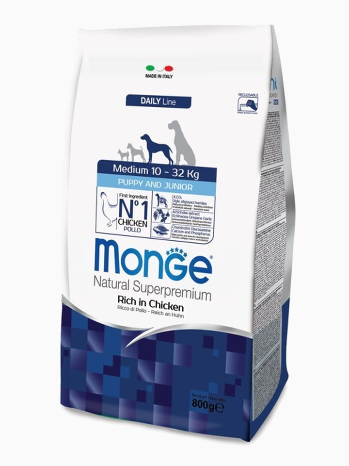Корм Monge Dog Medium для щенков средних пород, 800 г