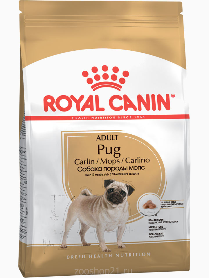 Корм Royal Canin Pug Adult для породы мопс старше 10 мес., 500 г