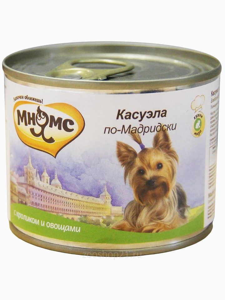 Корм Мнямс консервы для собак Касуэла по-Мадридски (кролик с овощами), 200 г