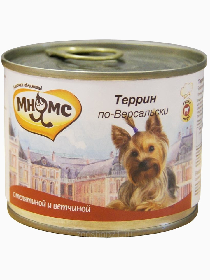 Корм Мнямс консервы для собак Террин по-Версальски (телятина с ветчиной), 200 г
