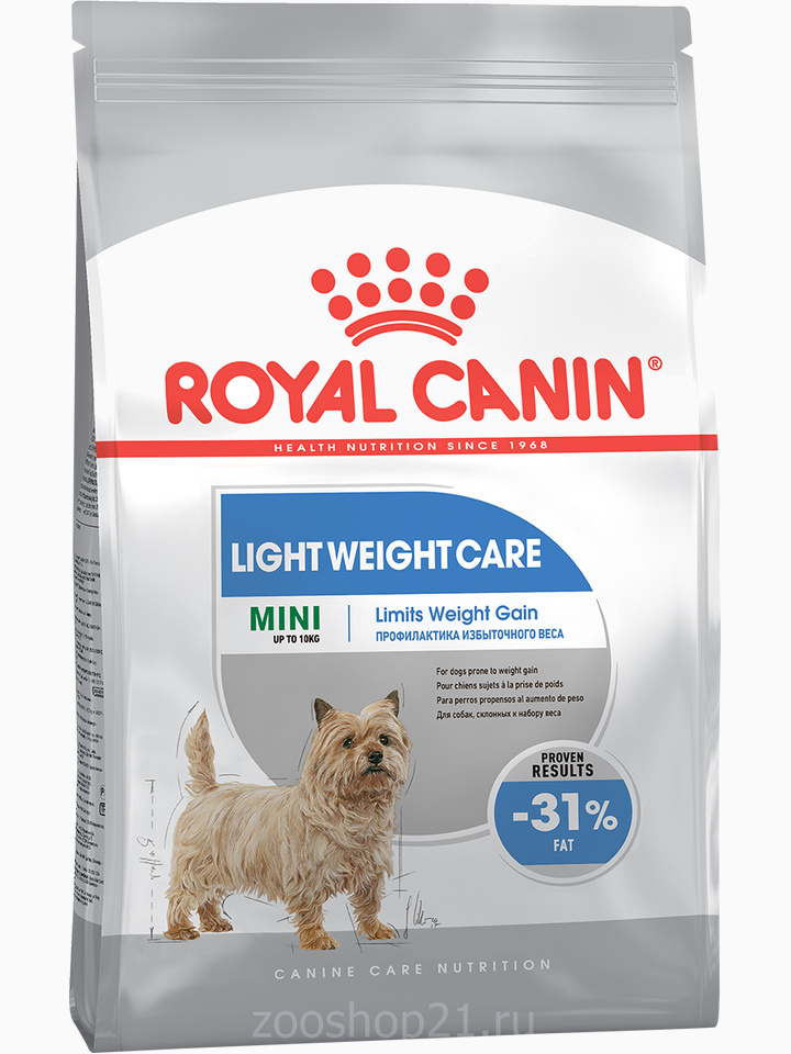 Корм Royal Canin Mini Light Weight Care для собак малых пород (до 10 кг) при избыточном весе, 1 кг