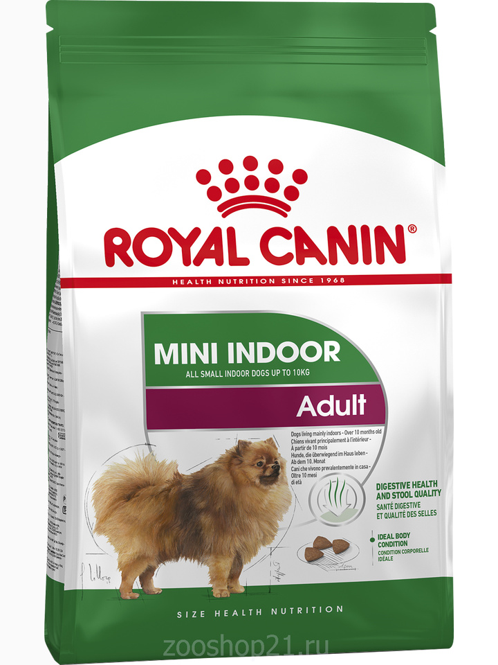 Корм Royal Canin Mini Indoor Adult для собак малых пород (до 10 кг) живущих в помещении, 500 г