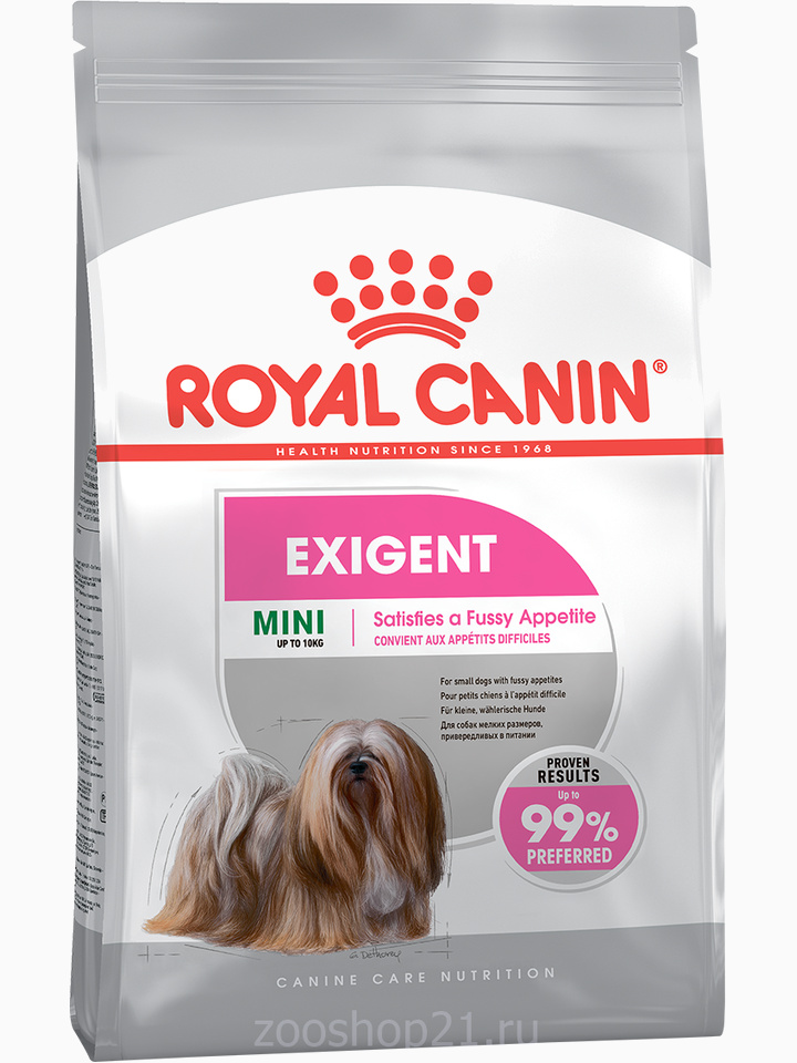 Корм Royal Canin Mini Exigent для собак малых пород (до 10 кг) привередливых в питании, 1 кг