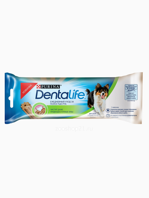 Лакомство Purina DentaLife для полости рта собак средних пород, 23 г