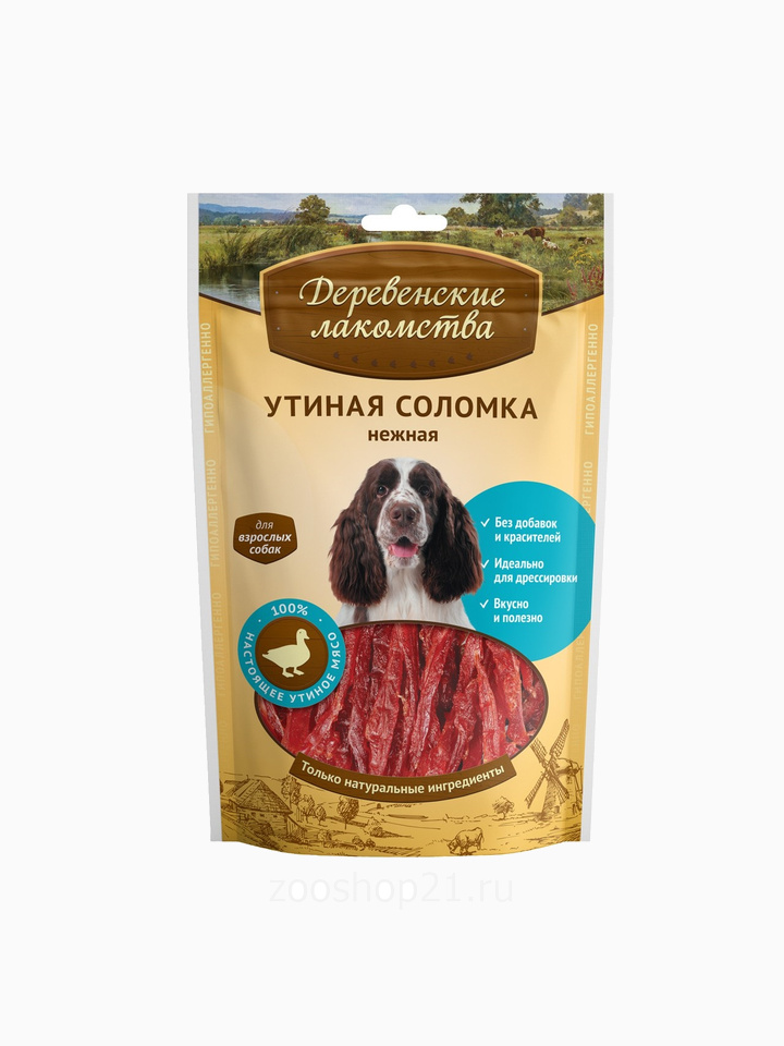 Деревенские лакомства Утиная соломка нежная (100% мясо), 0,09 кг