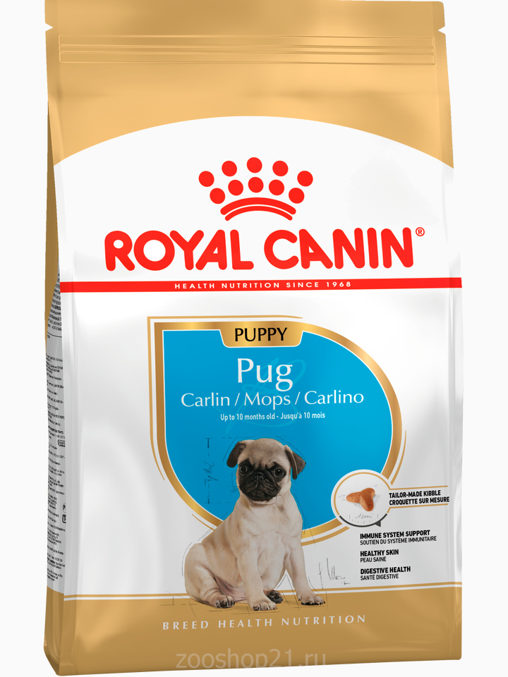 Корм Royal Canin Pug Puppy для щенков породы мопс до 10 мес., 1.5 кг