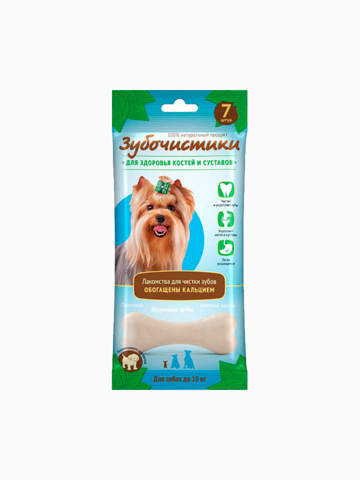 Лакомство "Зубочистики" для собак мелких пород, для здоровья костей и суставов, 7 шт