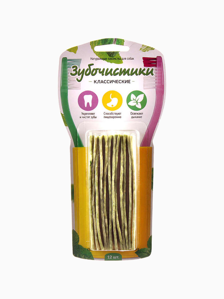 Лакомство "Зубочистики", для собак, пластинки жевательные, 12 шт