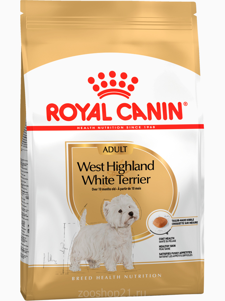 Корм Royal Canin Westie Adult для вест хайленд уайт терьера старше 10 мес., 1.5 кг