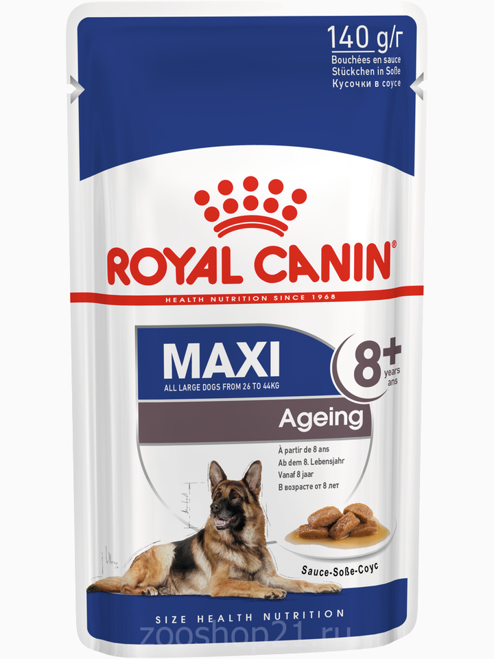 Корм Royal Canin Maxi Ageing 8+ (в соусе) для собак крупных пород (26-44 кг), старше 8 лет, 140 г