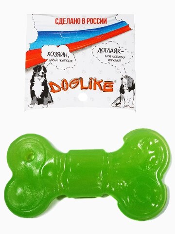 DOGLIKE Кость малая с этикеткой, зелёная