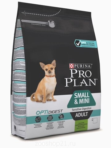 Корм Pro Plan Small and Mini Sensitive Digestion для собак мелких и карликовых пород до 10 кг с чувствительным пищеварением с ягненком, 7 кг