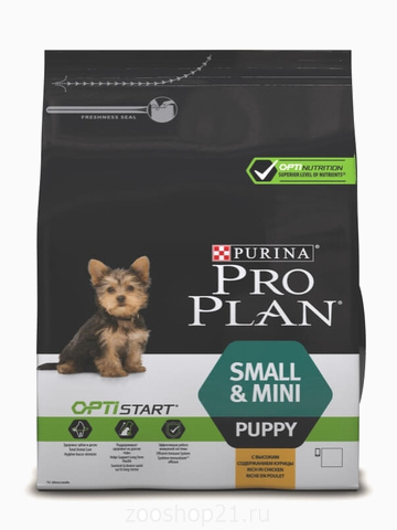 Корм Pro Plan Puppy Small and Mini для щенков мелких и карликовых пород с курицей, 7 кг