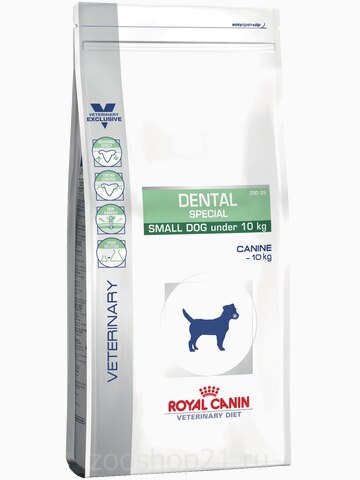 Корм Royal Canin Dental Special Small Dog DSD 25 Canin для собак до 10 кг для гигиены полости рта и чистки зубов, 2 кг