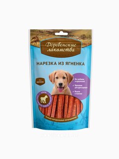 Деревенские лакомства Нарезка из ягненка для щенков (100% мясо), 0,09 кг
