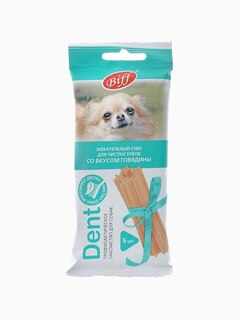 Жевательный снек DENT со вкусом говядины для мелких собак