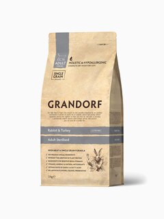 Grandorf Rabbit & Turkey Sterilised Holistic для стерилизованных кошек, кролик с индейкой, 2 кг
